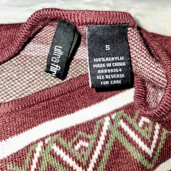 Ultra Flirt Burgundy and Green Geometric Cardigan - Picture 2 of 3